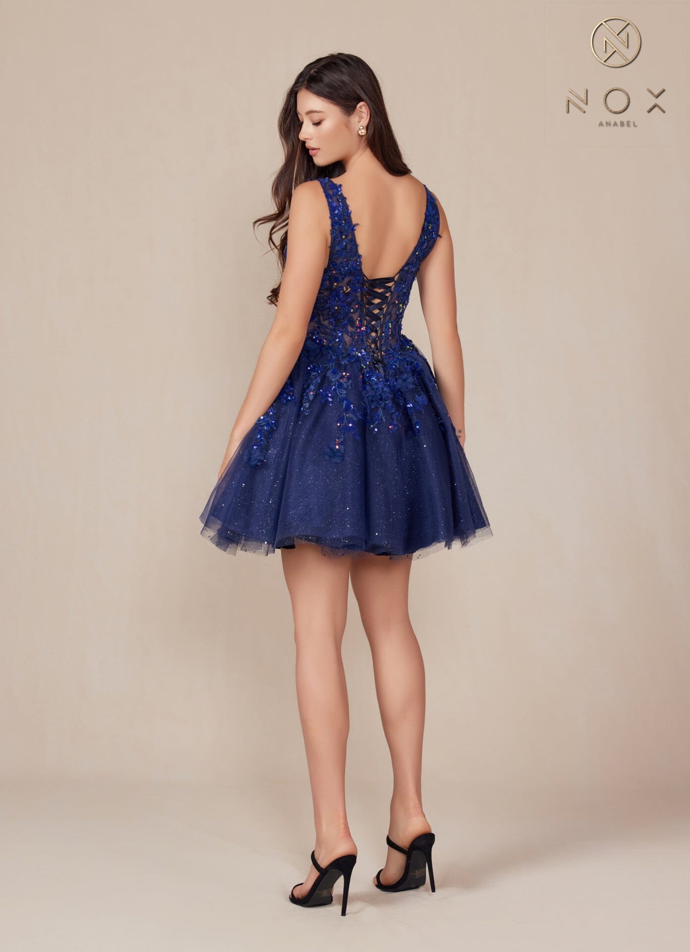 Applique Short Sleeveless Dress by Nox Anabel H846 - product image 13