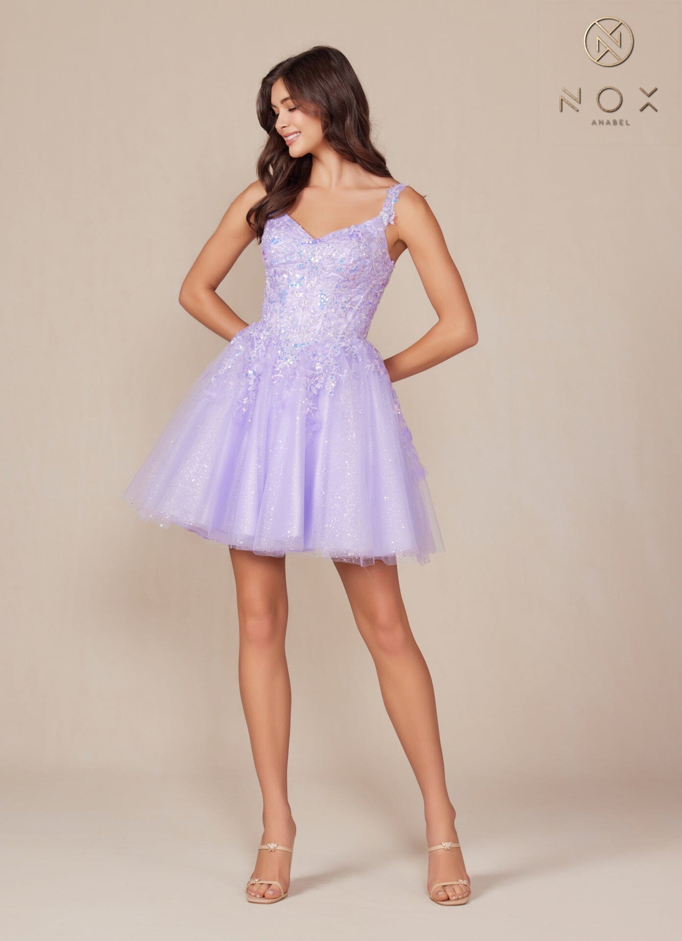 Applique Short Sleeveless Dress by Nox Anabel H846 - product image 6