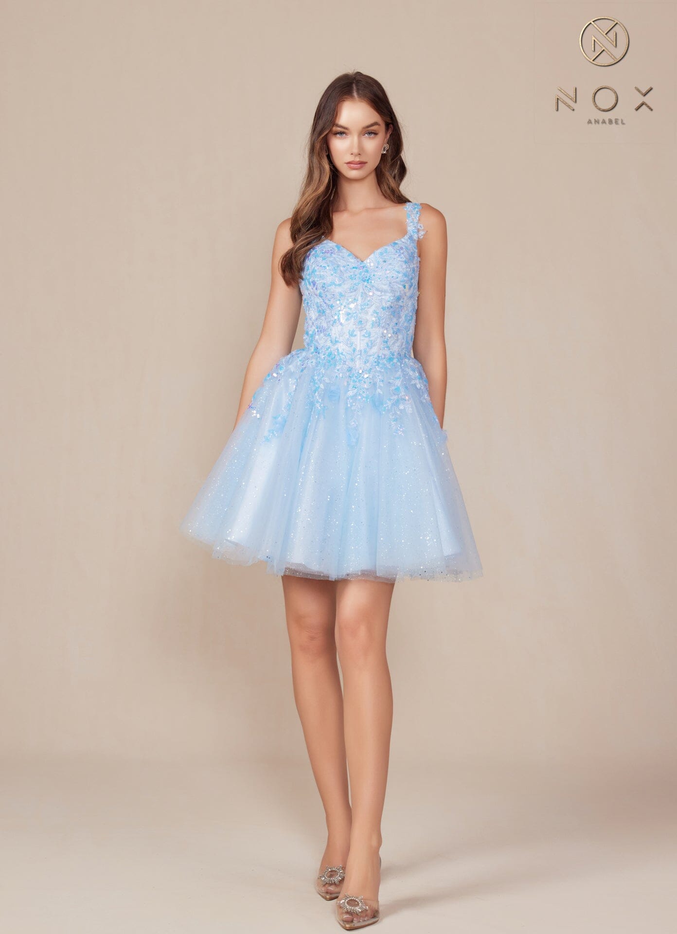 Applique Short Sleeveless Dress by Nox Anabel H846 - product image 10