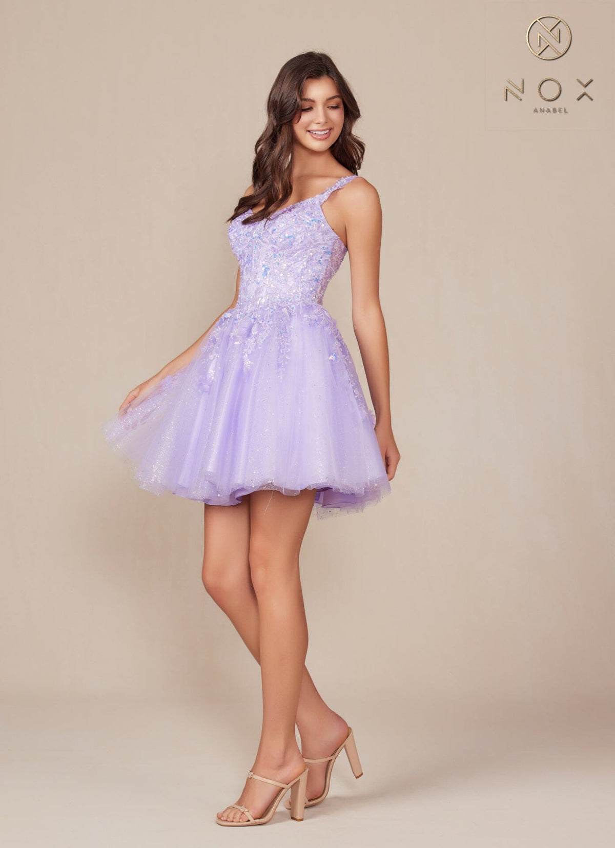 Applique Short Sleeveless Dress by Nox Anabel H846 - product image 5