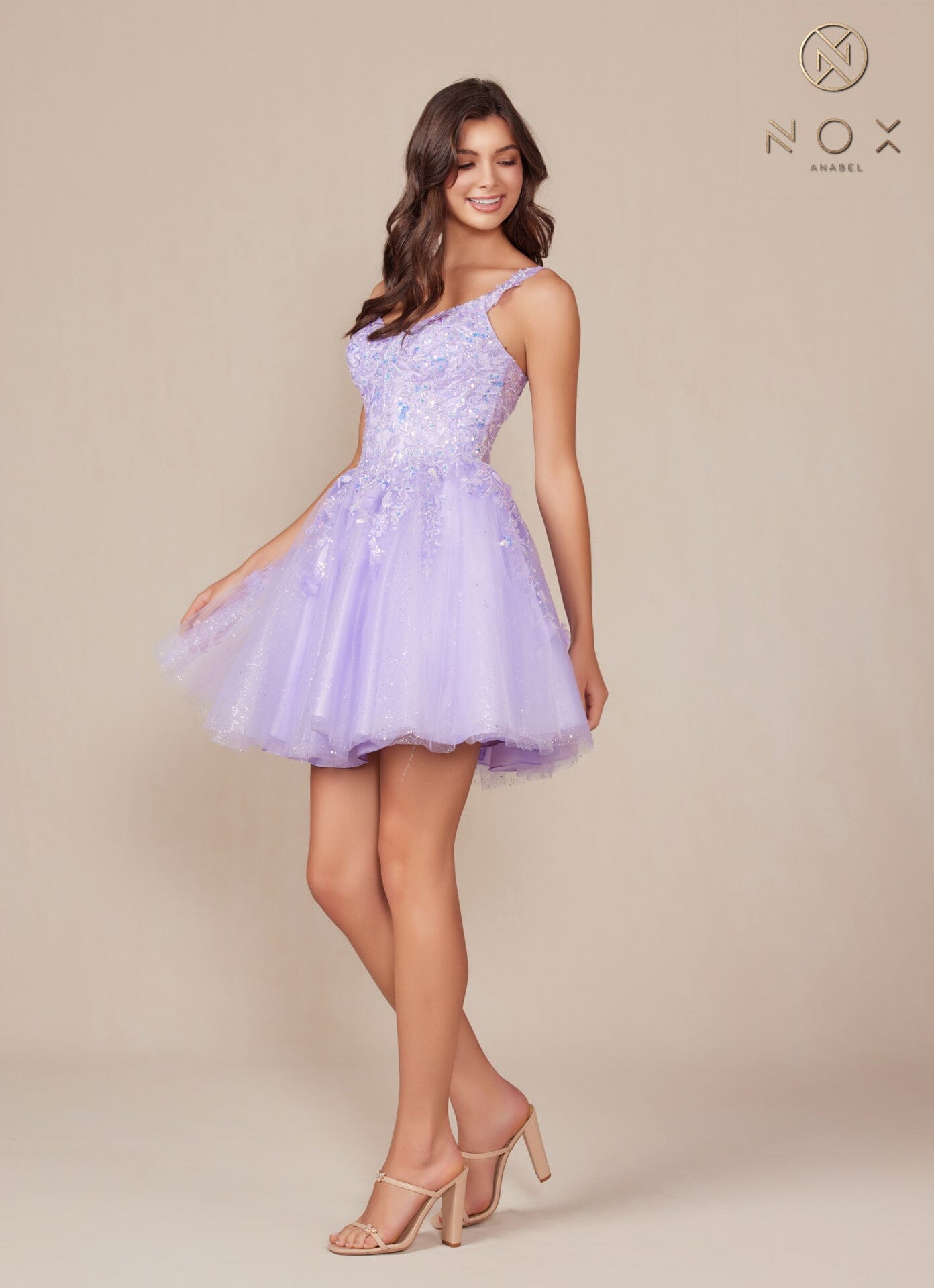 Applique Short Sleeveless Dress by Nox Anabel H846 - product image 5