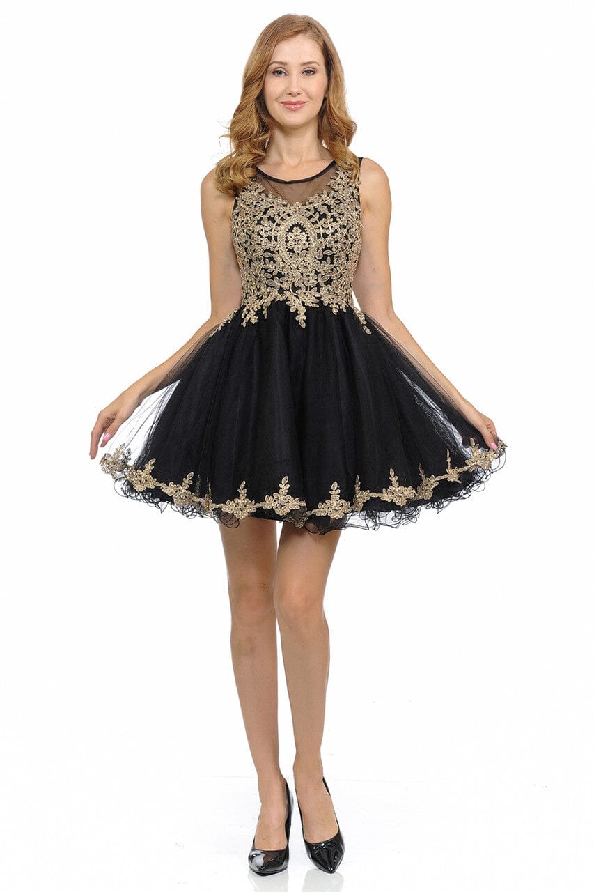 Applique Short Sleeveless A-line Dress by Lenovia 8101 - product image 4