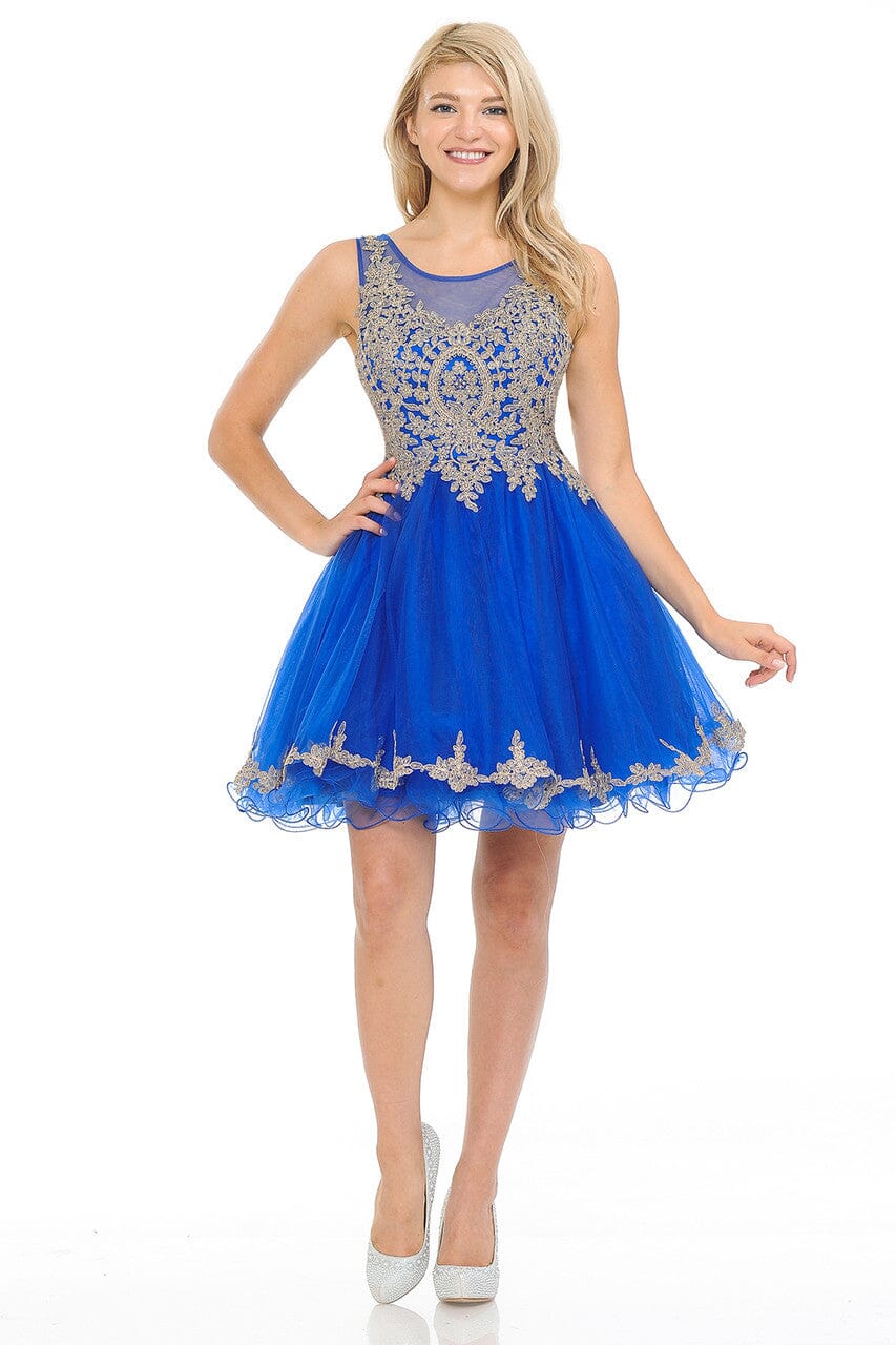 Applique Short Sleeveless A-line Dress by Lenovia 8101 - product image 3