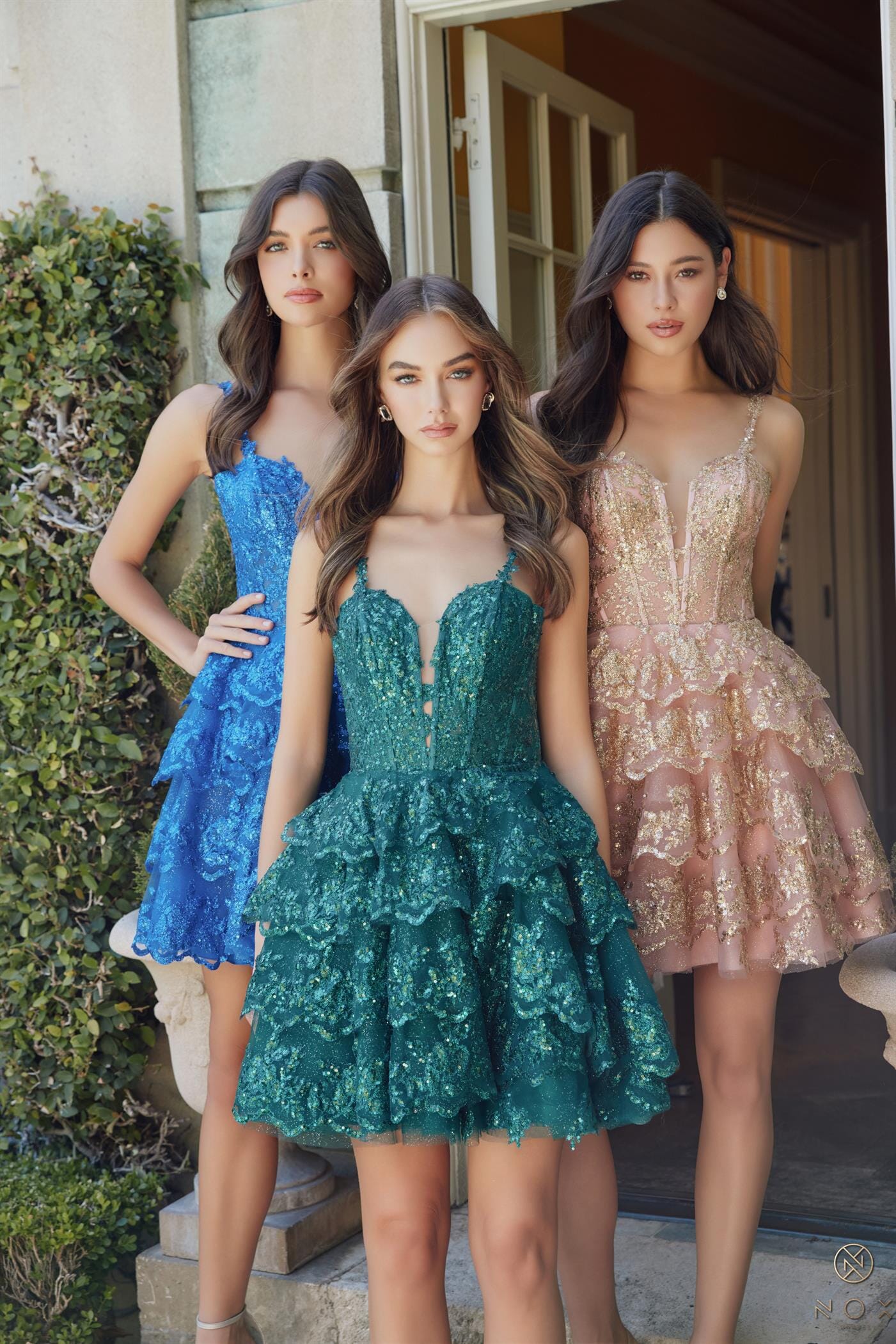 Applique Short Sleeveless Tiered Dress by Nox Anabel E914 - product image 10
