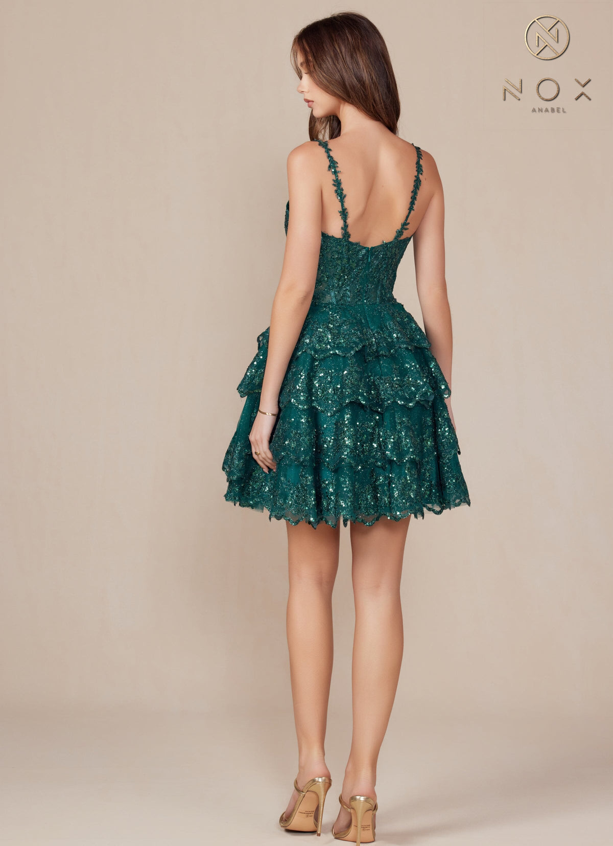 Applique Short Sleeveless Tiered Dress by Nox Anabel E914 - product image 12