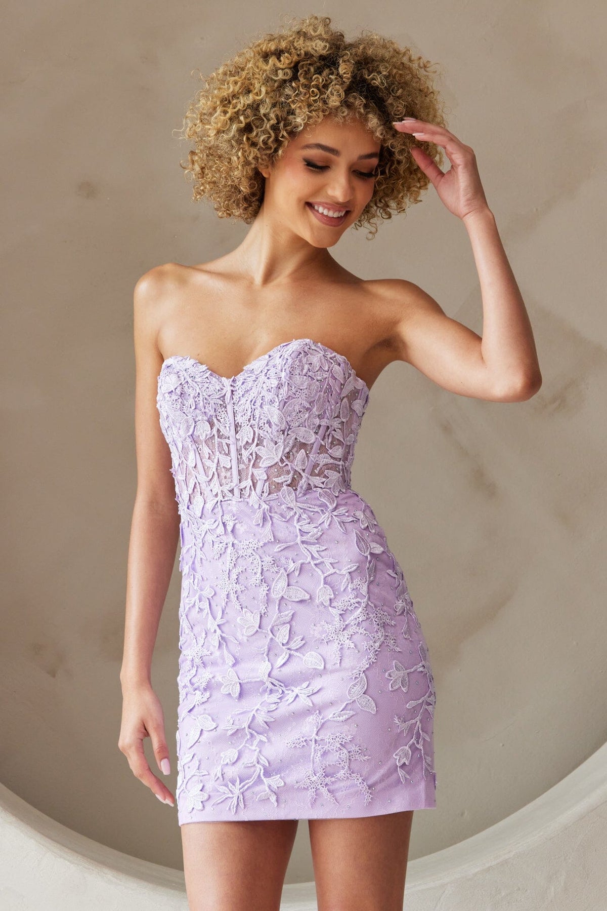 Applique Short Strapless Dress by Amelia Couture 7053S - product image 8