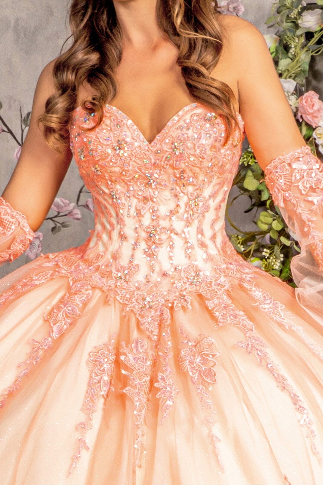 Applique Strapless Bell Sleeve Ball Gown by GLS Gloria GL3235 - product image 3