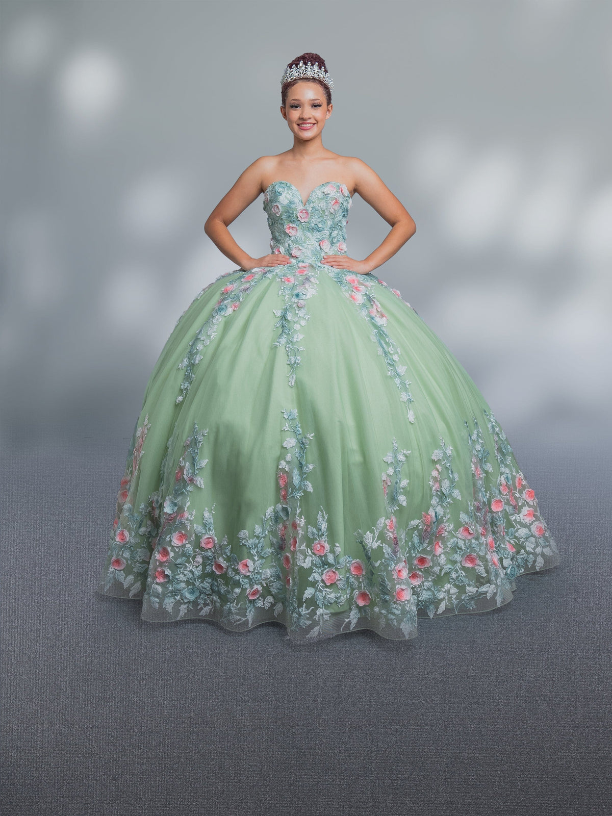 Applique Strapless Cape Ball Gown by Calla SCL-30004 - product image 5