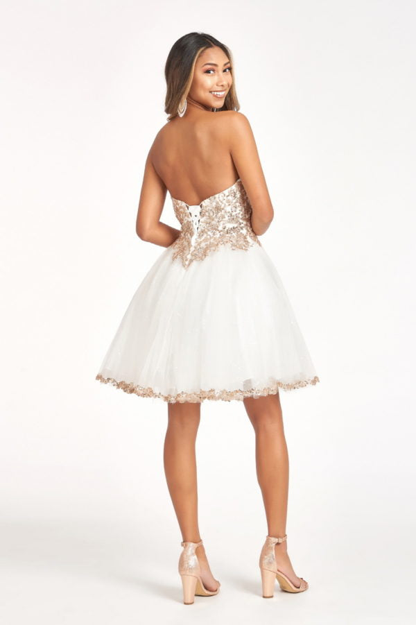 Beaded Bodice Short Strapless Dress by Elizabeth K GS1980 - product image 18