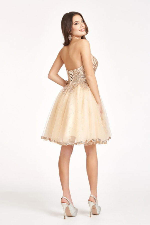 Beaded Bodice Short Strapless Dress by Elizabeth K GS1980 - product image 14