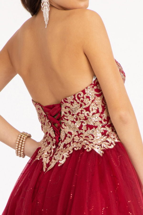Beaded Bodice Short Strapless Dress by Elizabeth K GS1980 - product image 4