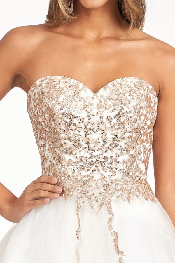 Beaded Bodice Short Strapless Dress by Elizabeth K GS1980 - product image 19