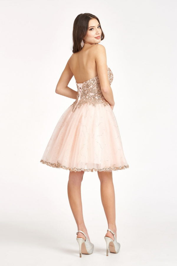 Beaded Bodice Short Strapless Dress by Elizabeth K GS1980 - product image 6