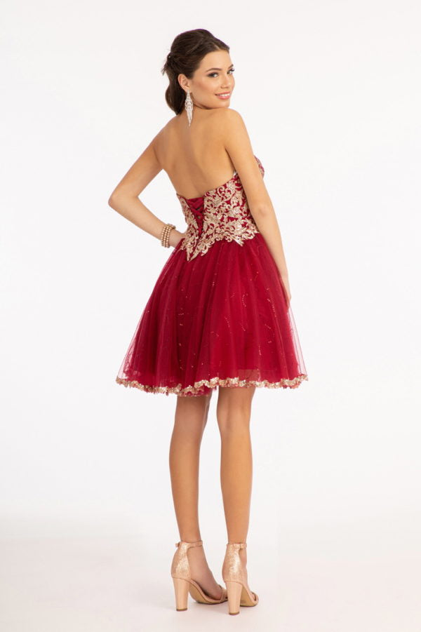 Beaded Bodice Short Strapless Dress by Elizabeth K GS1980 - product image 2