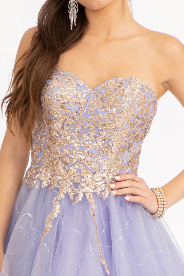 Beaded Bodice Short Strapless Dress by Elizabeth K GS1980 - product image 11