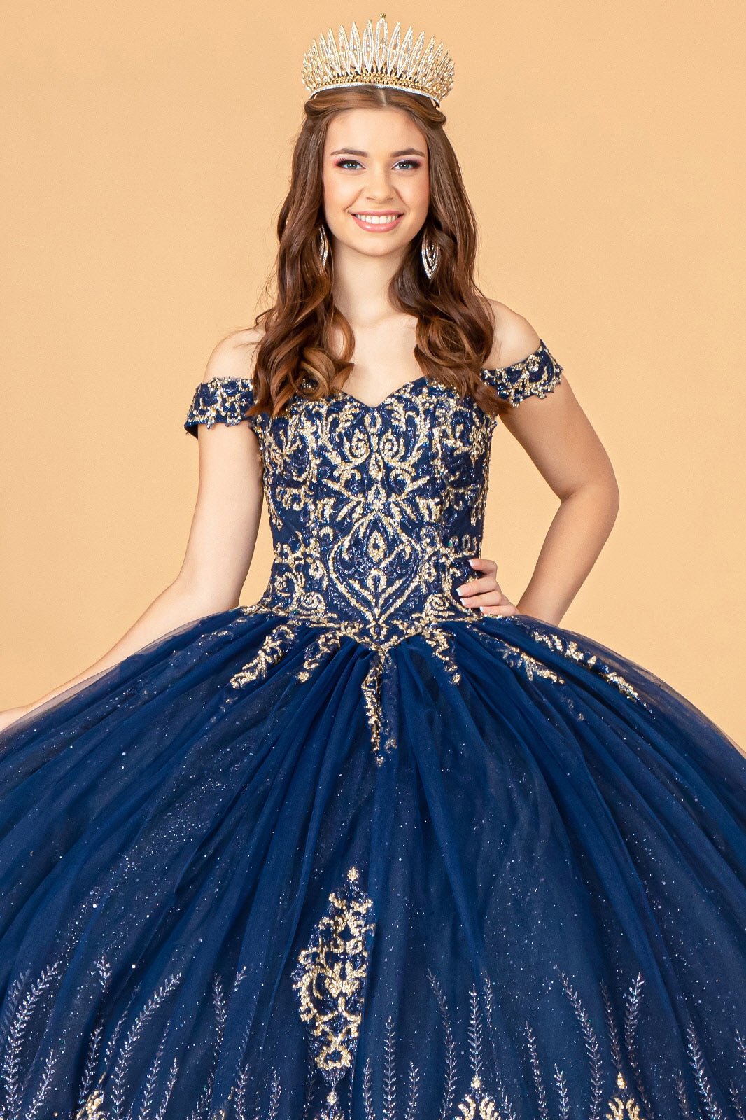 Beaded Off Shoulder Ball Gown by Elizabeth K GL3079 - product image 4