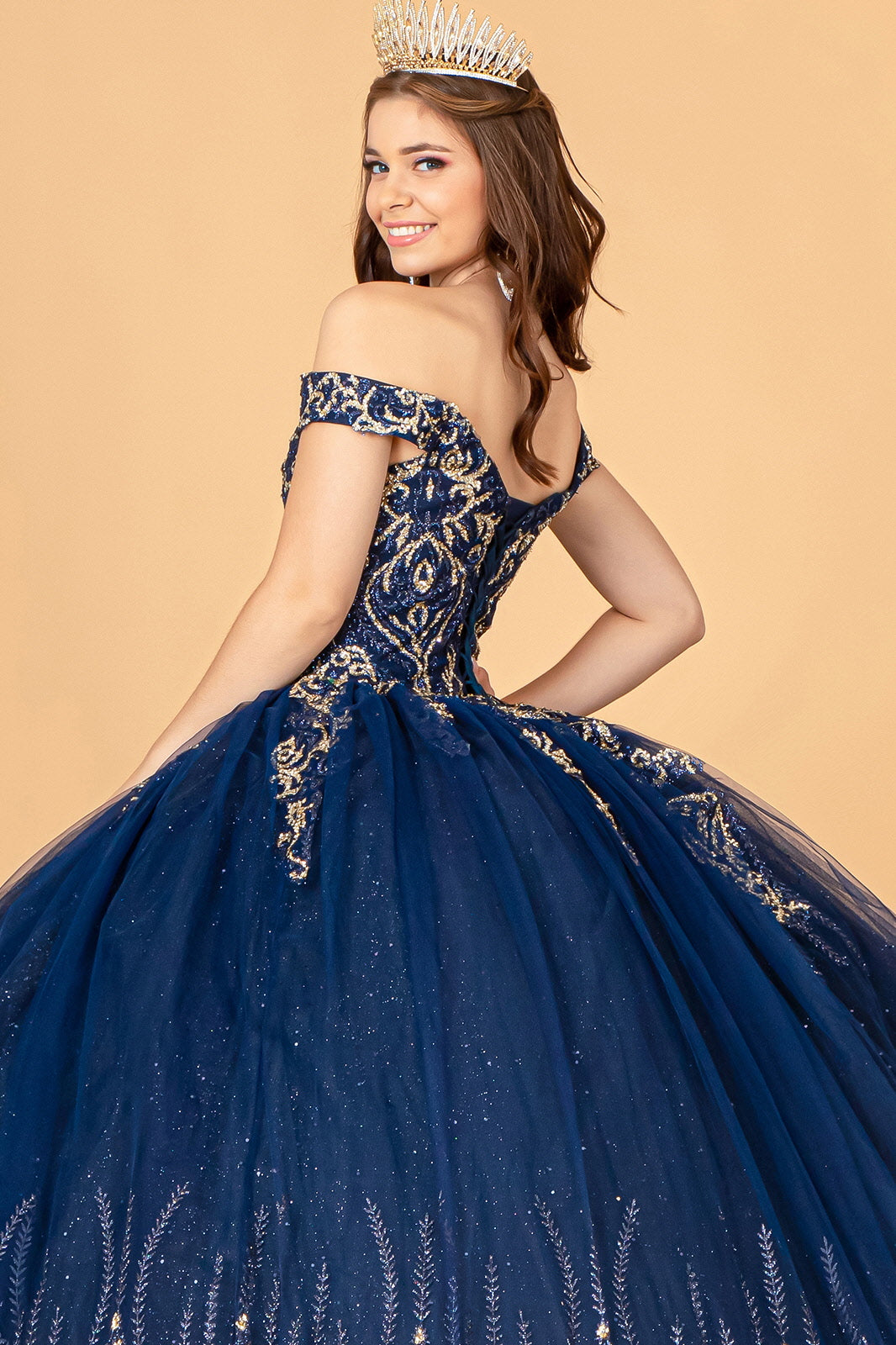 Beaded Off Shoulder Ball Gown by Elizabeth K GL3079 - product image 5