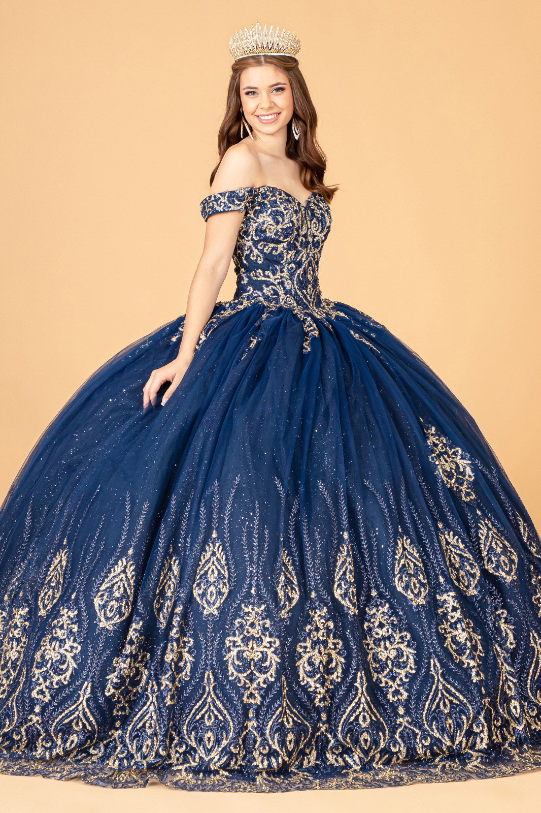 Beaded Off Shoulder Ball Gown by Elizabeth K GL3079 - product image 3