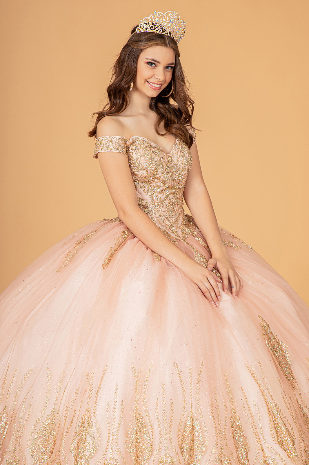 Beaded Off Shoulder Ball Gown by Elizabeth K GL3079 - product image 8