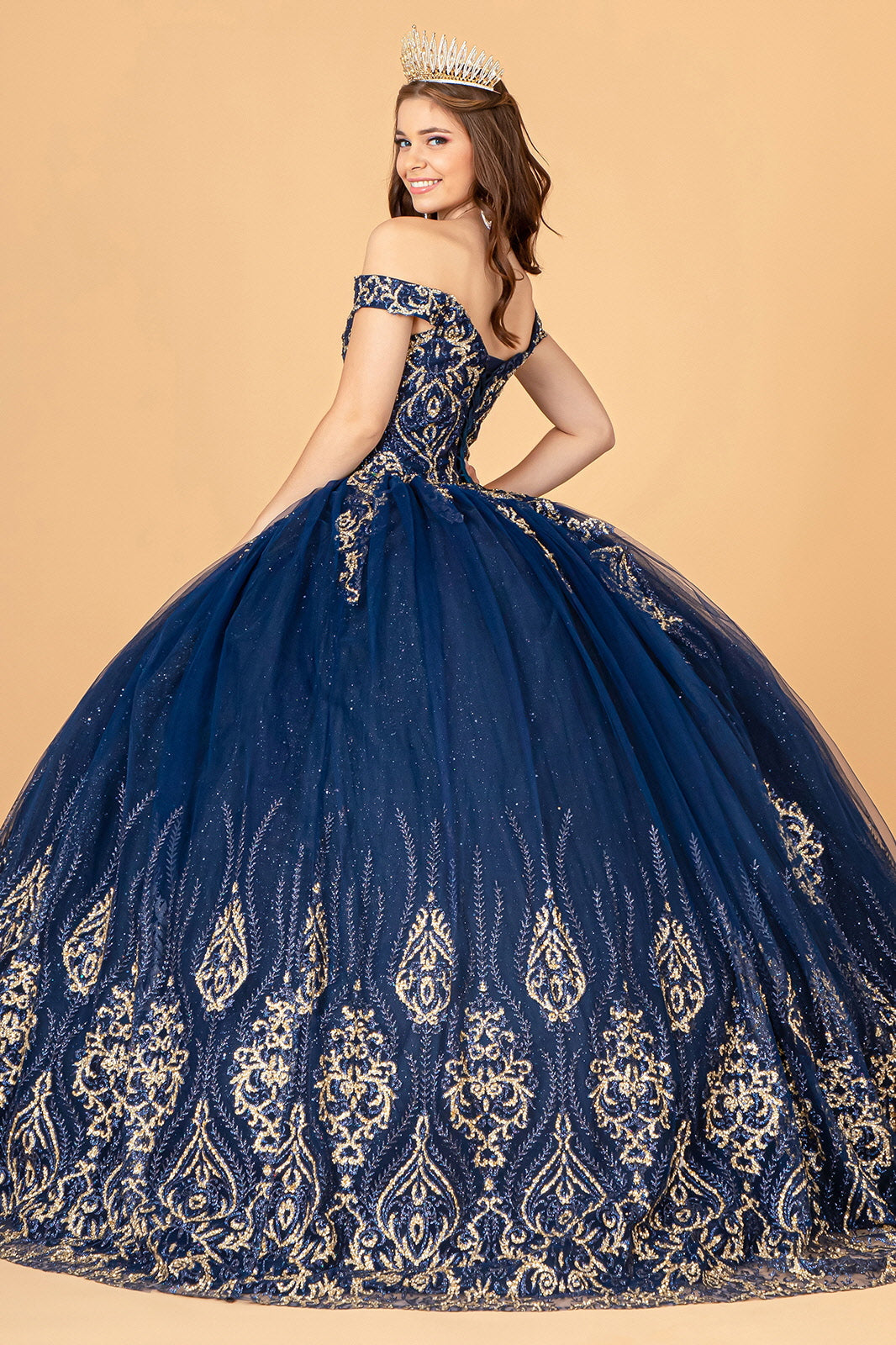 Beaded Off Shoulder Ball Gown by Elizabeth K GL3079 - product image 2