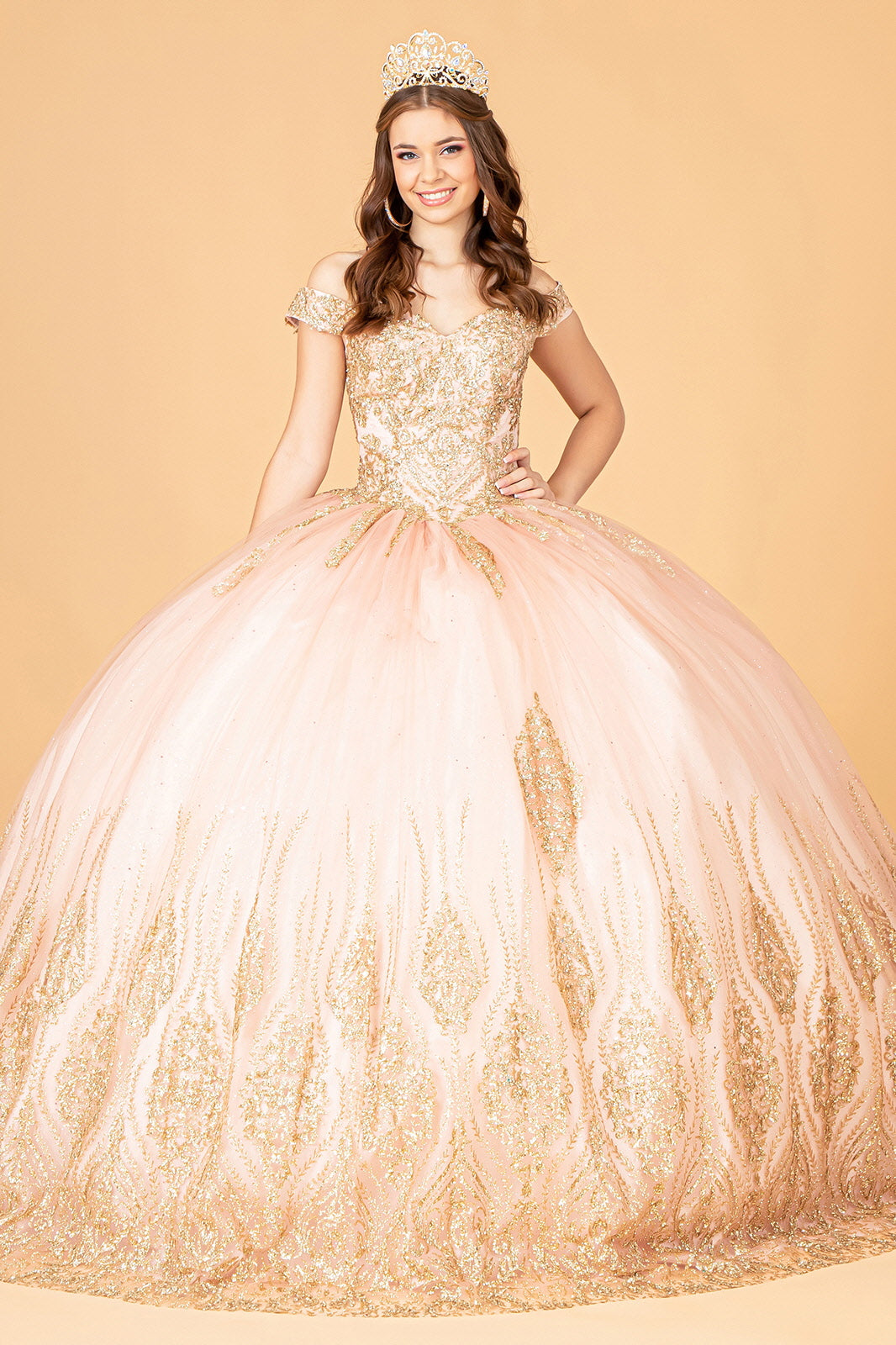 Beaded Off Shoulder Ball Gown by Elizabeth K GL3079 - product image 6