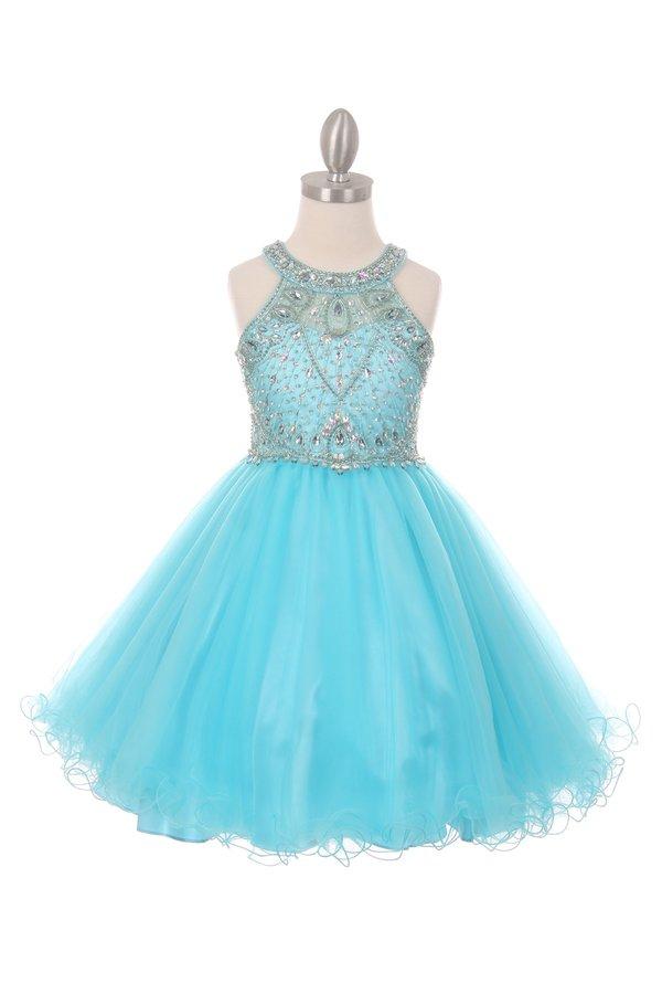 Beaded Short Halter Dress with Ruffled Skirt by Cinderella Couture 5022 - product image 11