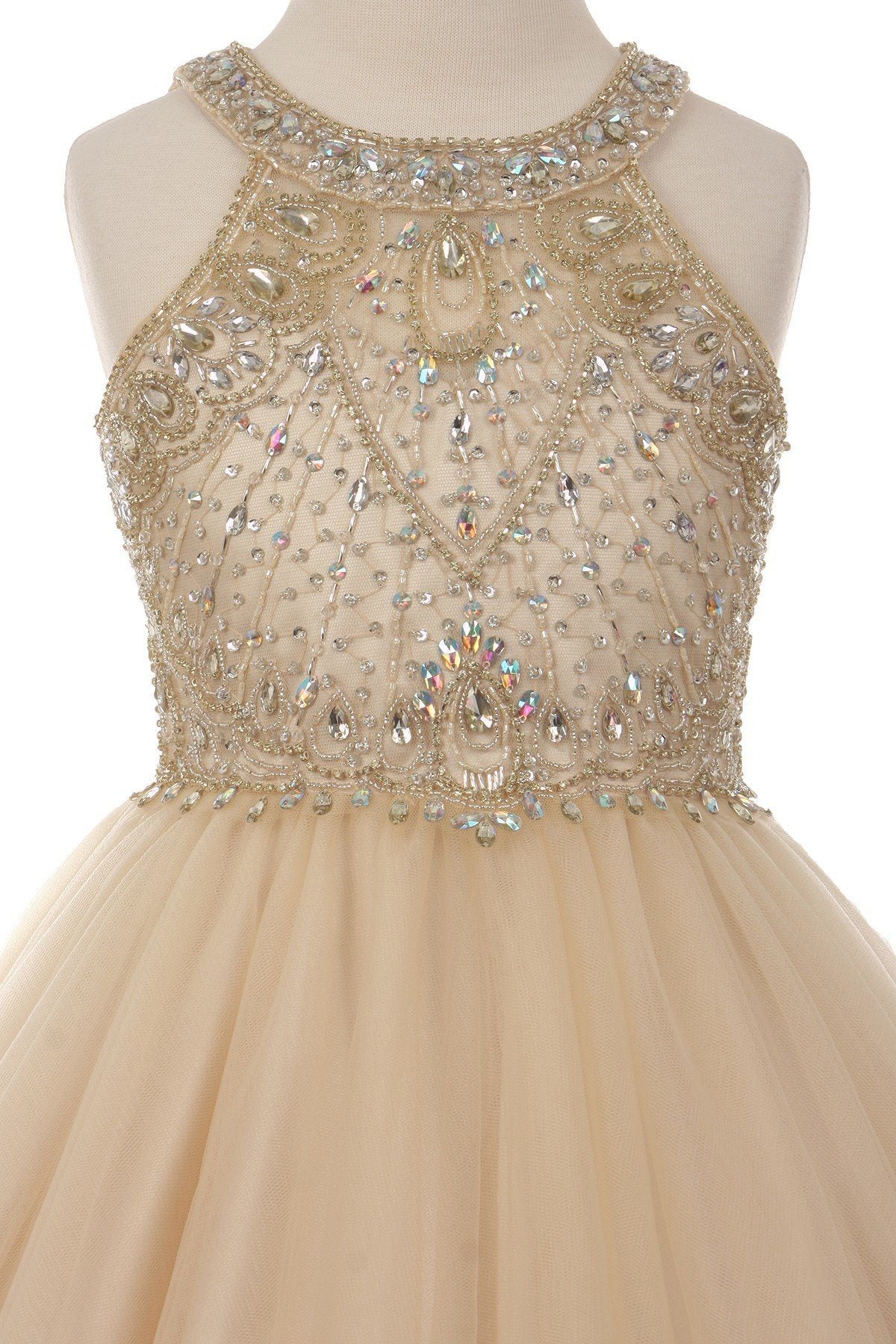 Beaded Short Halter Dress with Ruffled Skirt by Cinderella Couture 5022 - product image 7