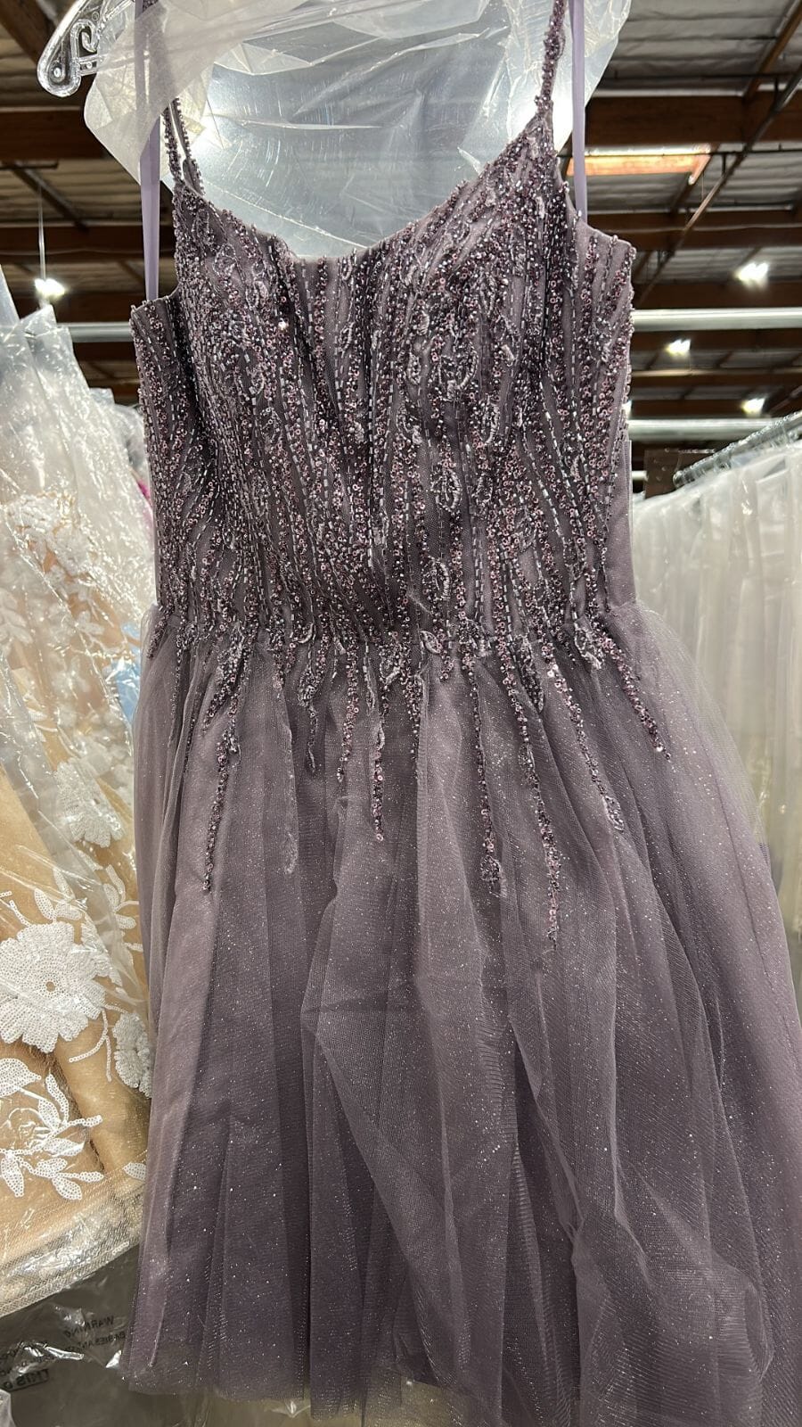 Beaded Short Sleeveless Glitter Dress by Ladivine CD0212 - product image 5