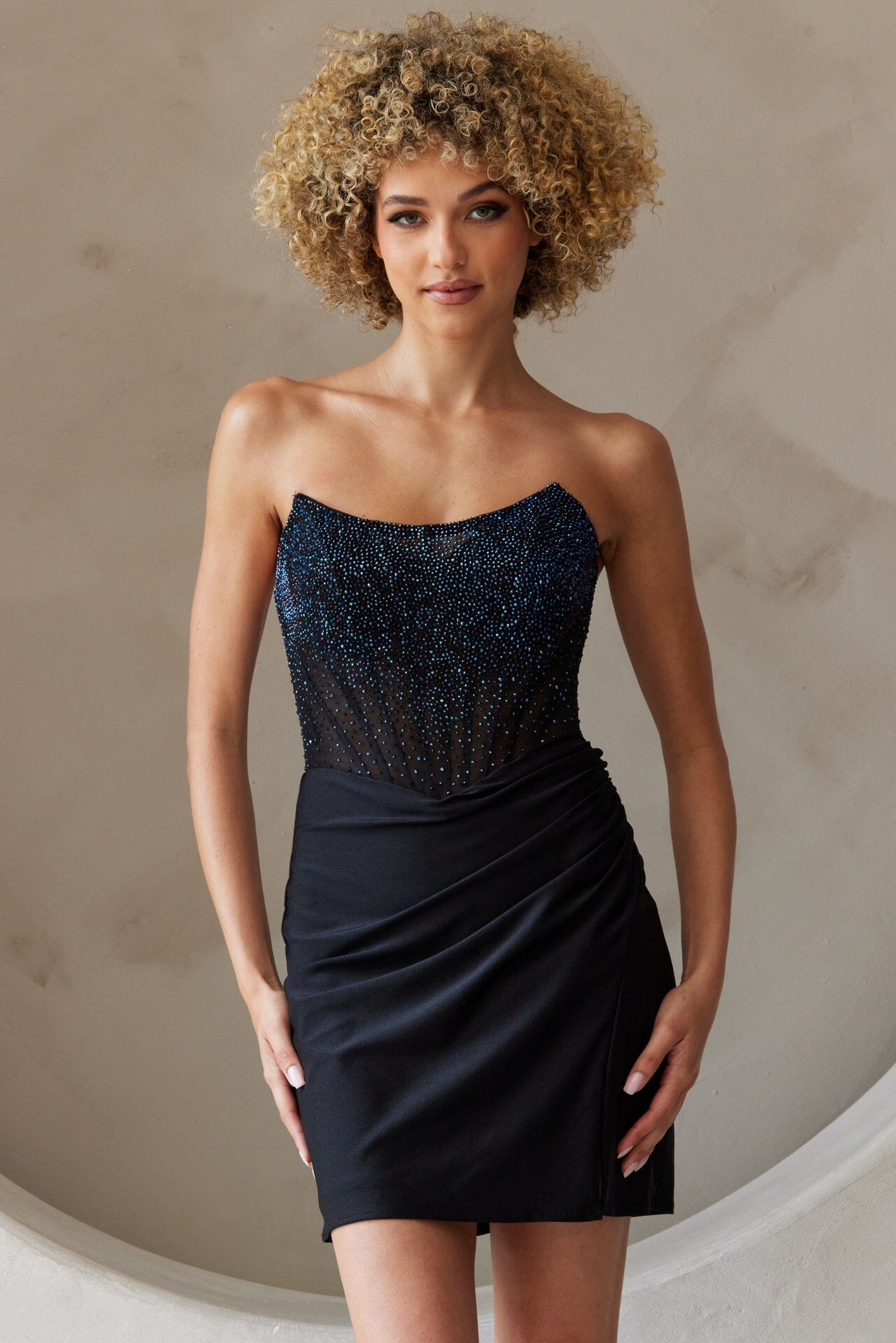 Beaded Short Strapless Dress by Amelia Couture 3021S - product image 8