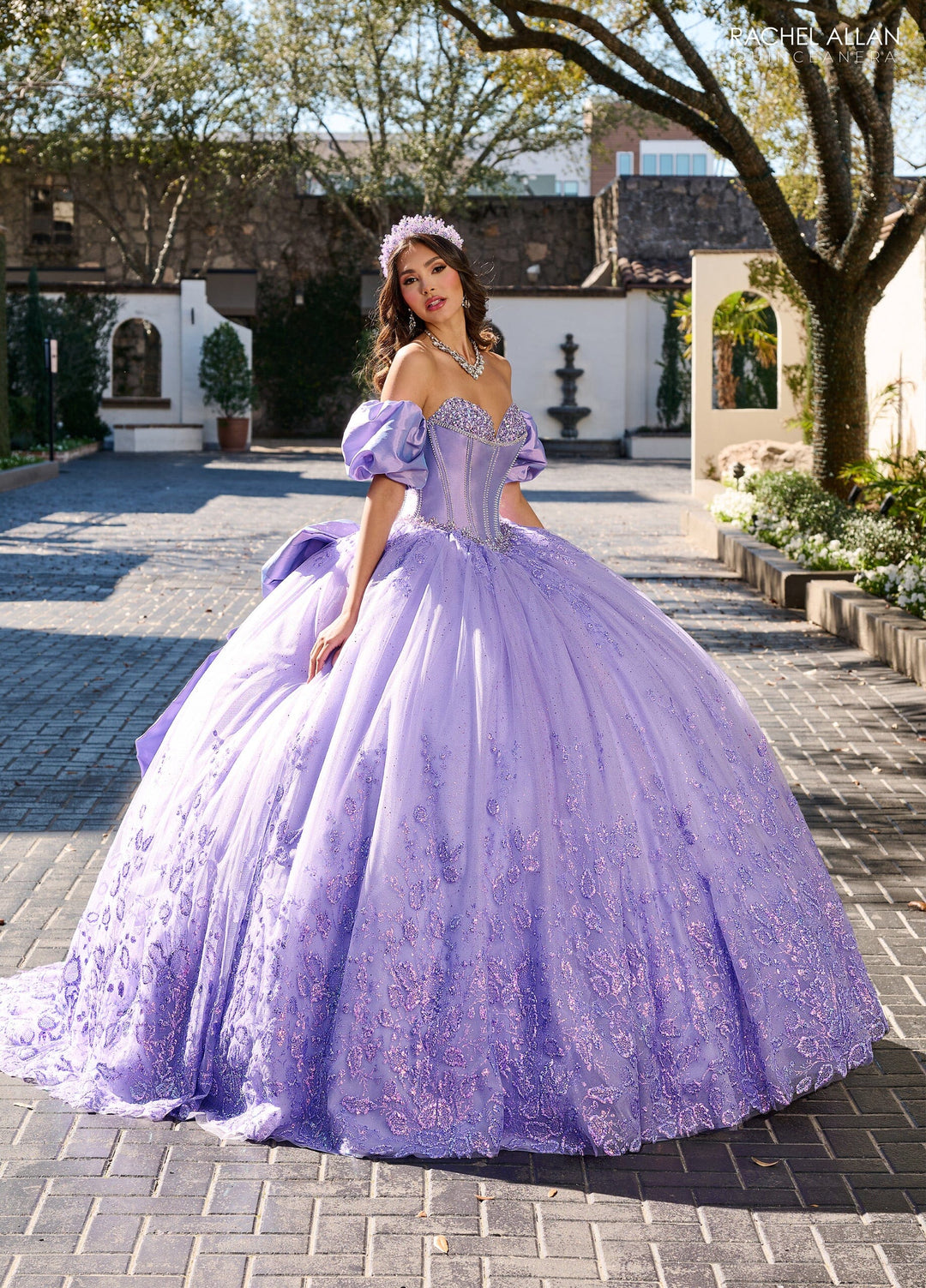 Beaded Strapless Quinceanera Dress by Rachel Allan RQ1142 - Lilac