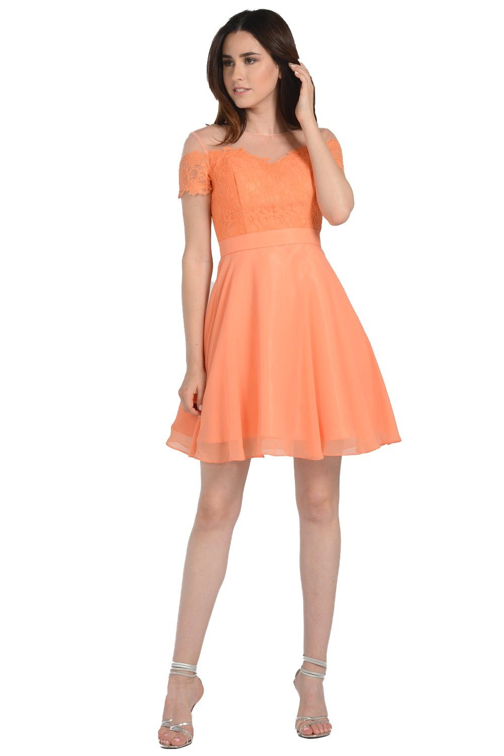 Black Short Lace Bodice Dress with Short Sleeves by Poly USA - product image 5