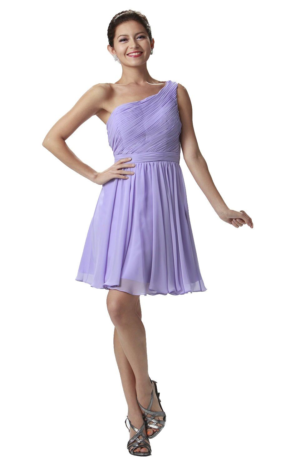 Blue Short One Shoulder Ruched Dress by Poly USA - product image 8