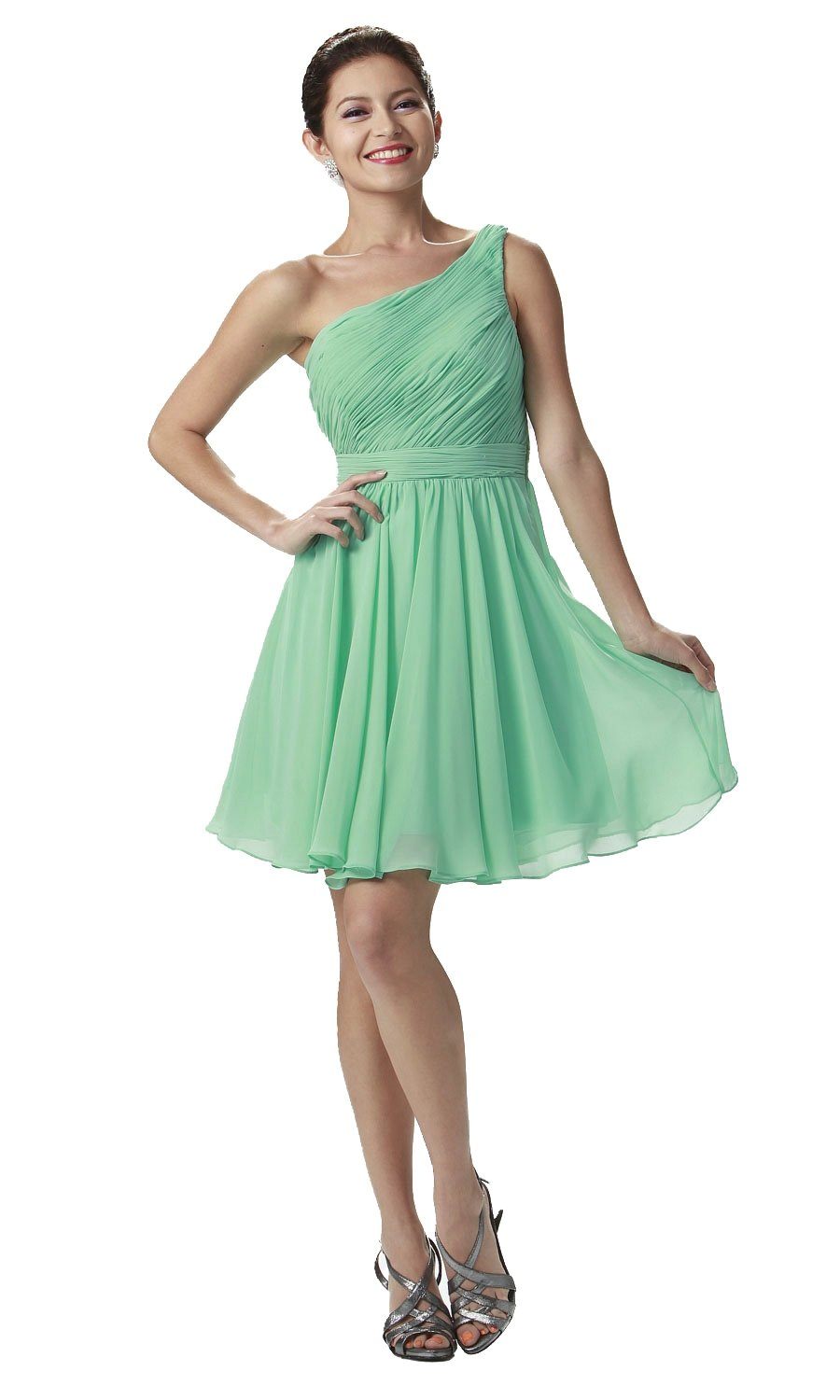 Blue Short One Shoulder Ruched Dress by Poly USA - product image 7