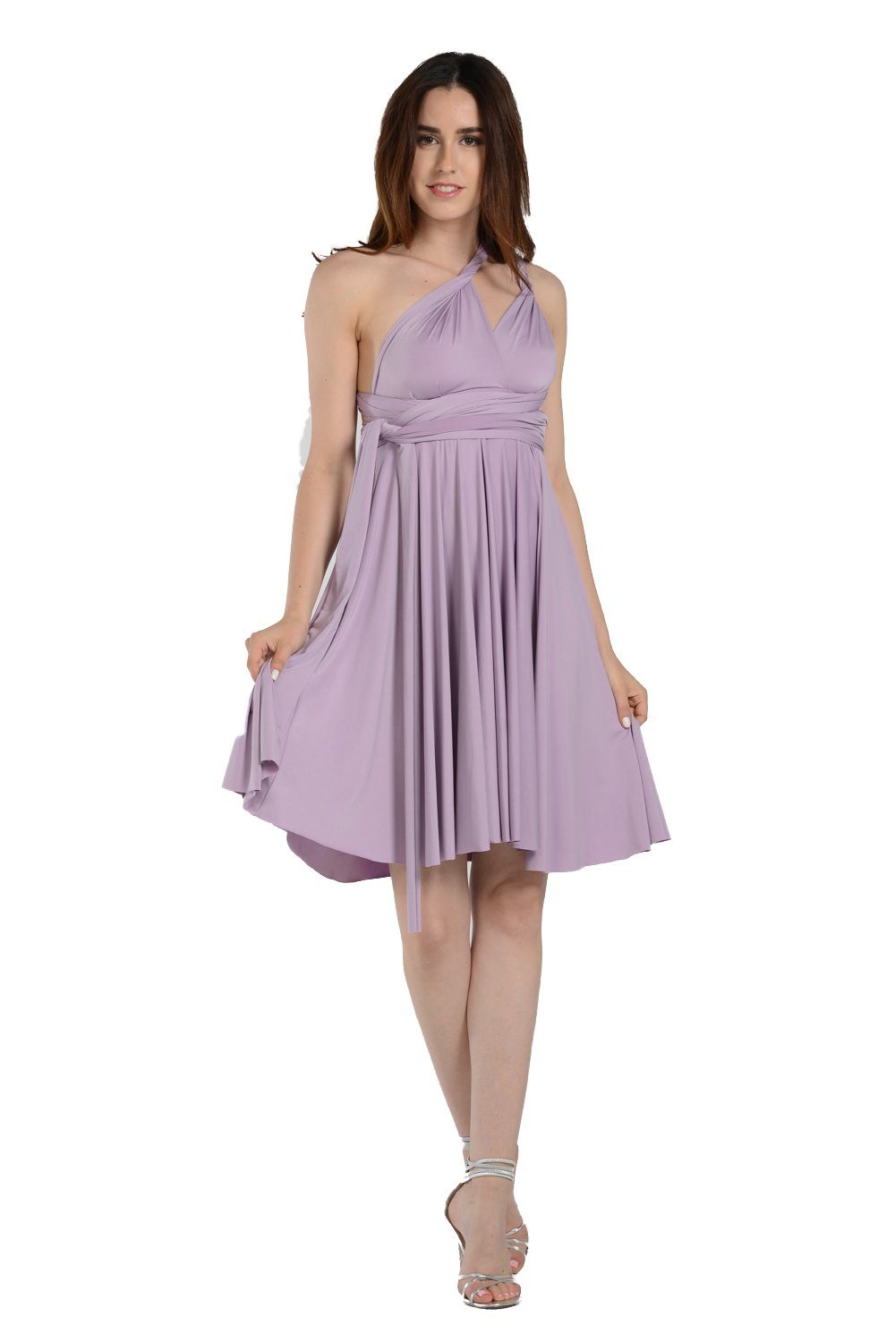 Burgundy Short Convertible Jersey Dress by Poly USA - product image 11