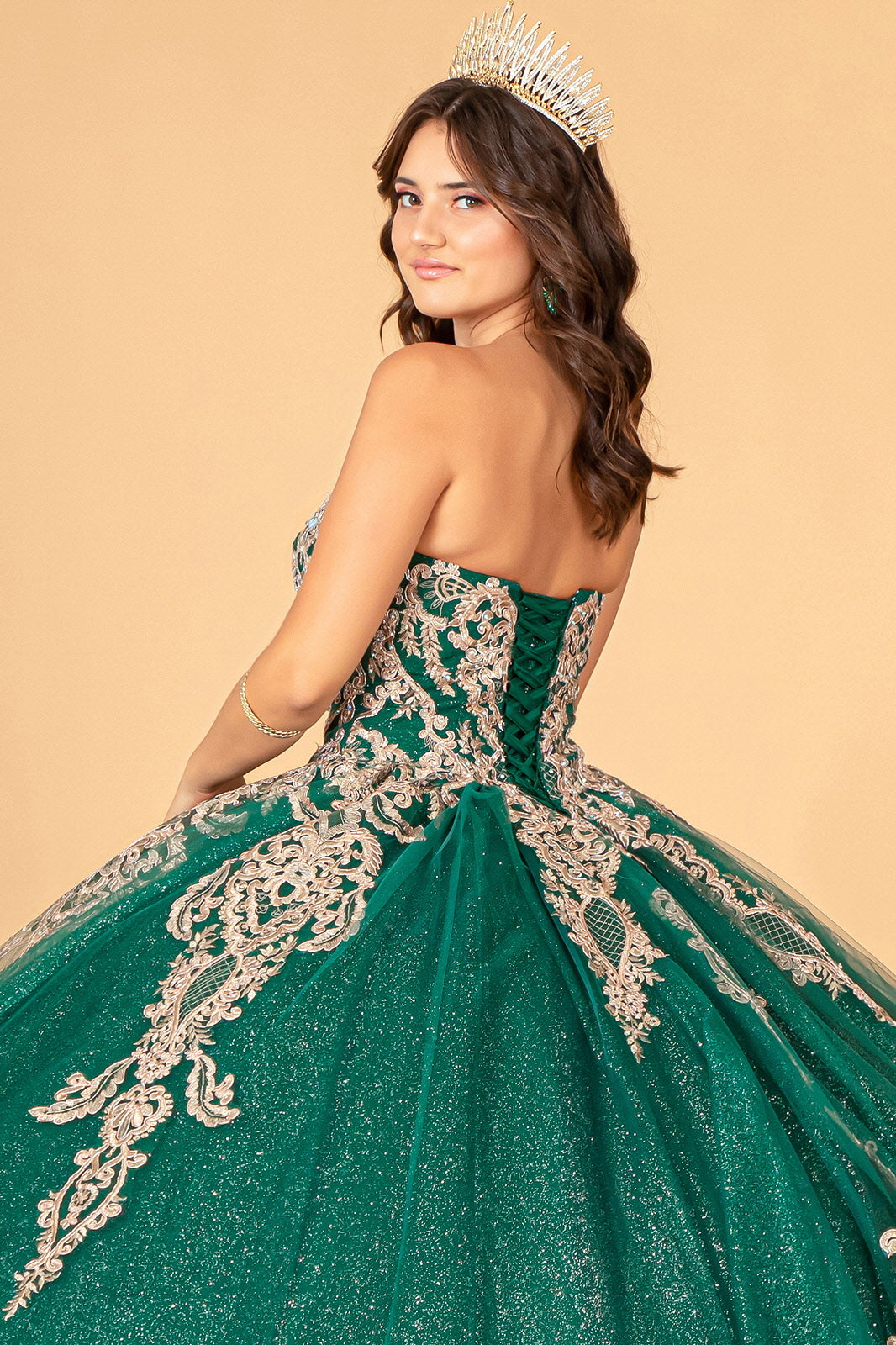 Cape Strapless Glitter Ball Gown by Elizabeth K GL3078 - product image 13