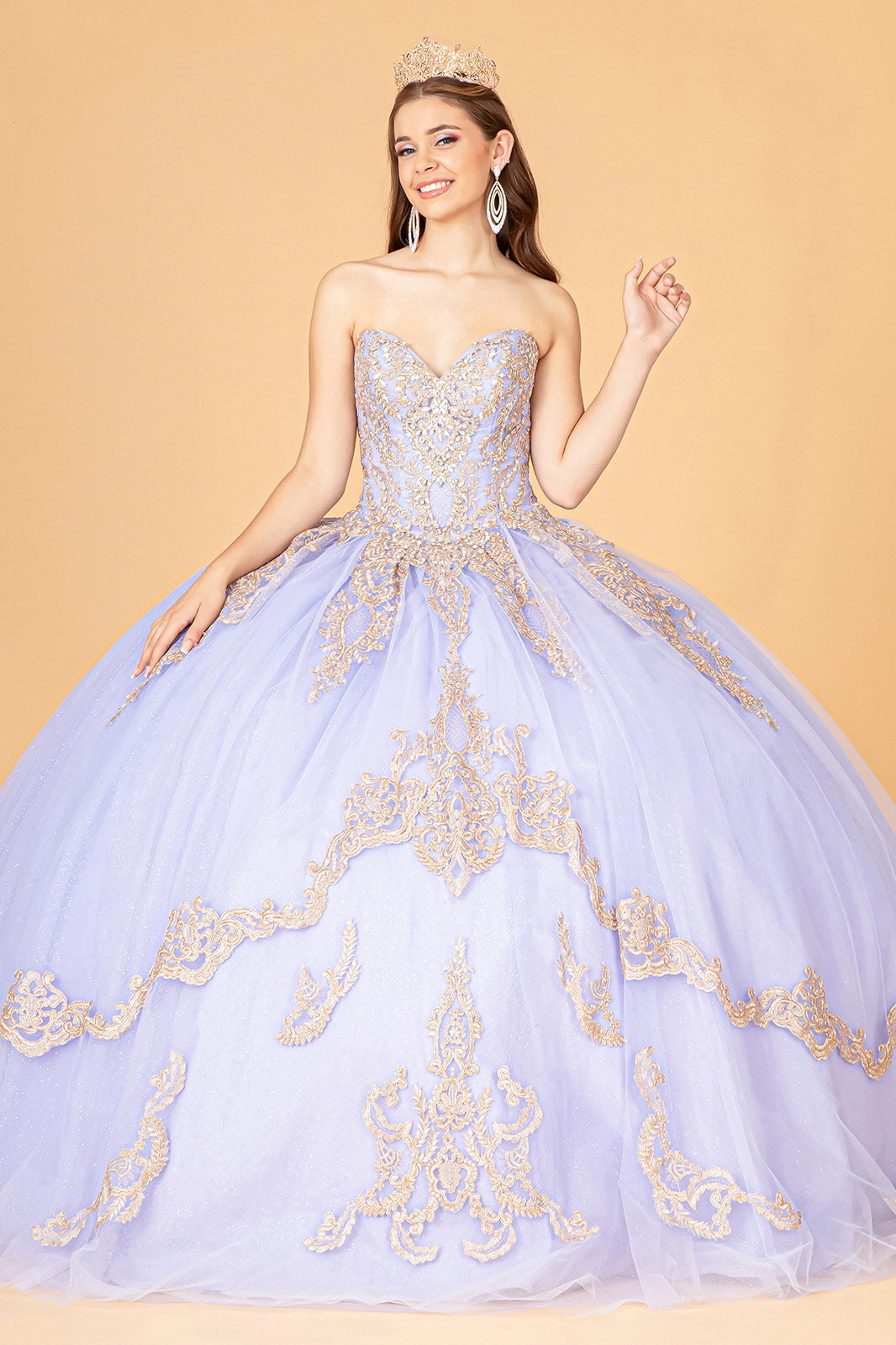 Cape Strapless Glitter Ball Gown by Elizabeth K GL3078 - product image 7