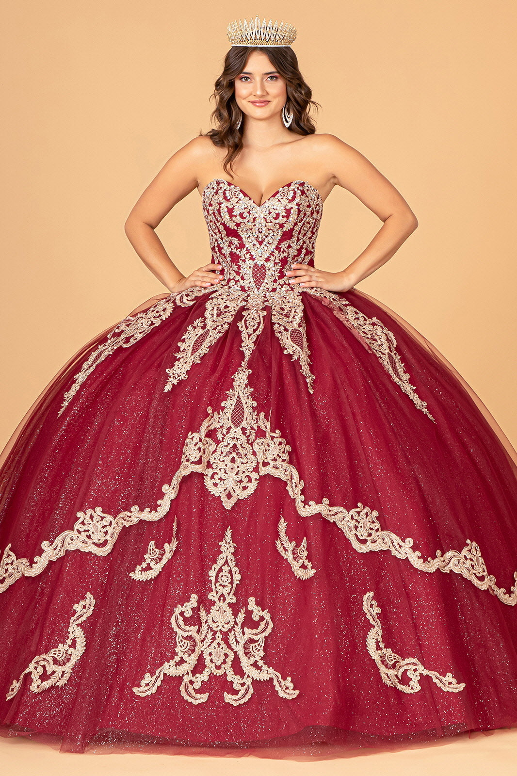 Cape Strapless Glitter Ball Gown by Elizabeth K GL3078 - product image 20