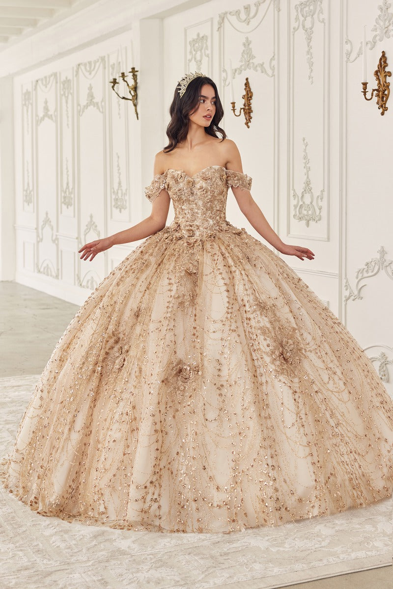 Cinderella Divine 15712 quinceañera gown CHAMPAGNE