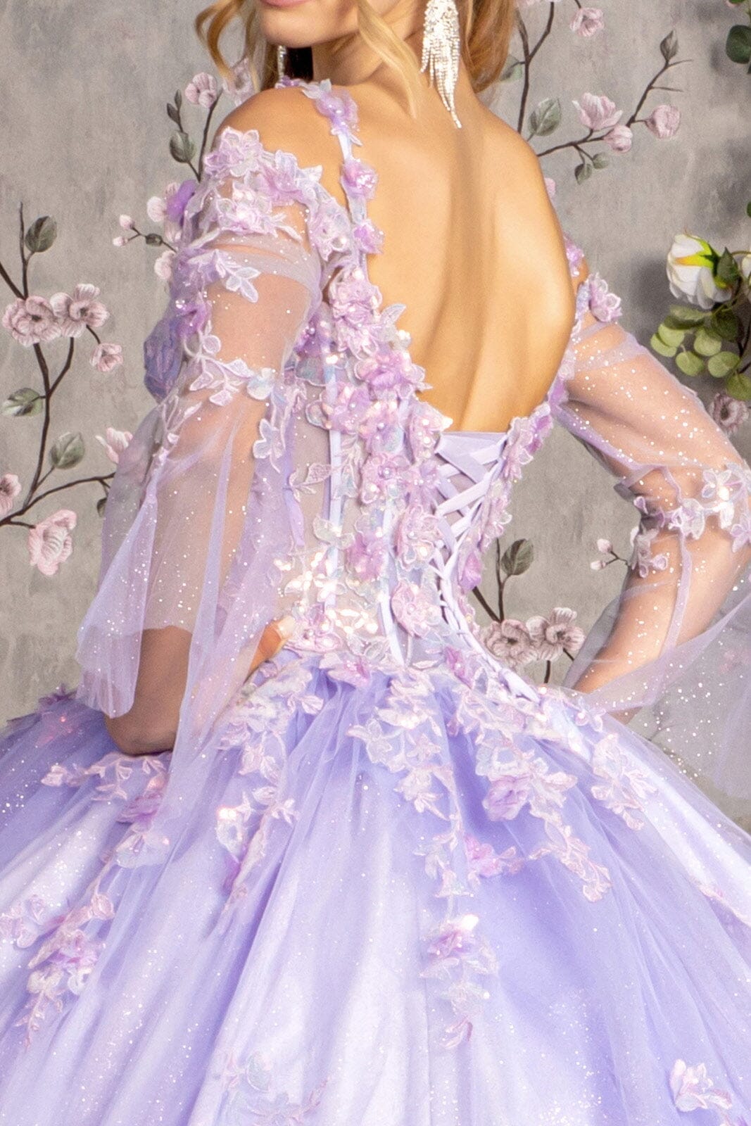 Cold Shoulder Bell Sleeve Ball Gown by GLS Gloria GL3484 - product image 4