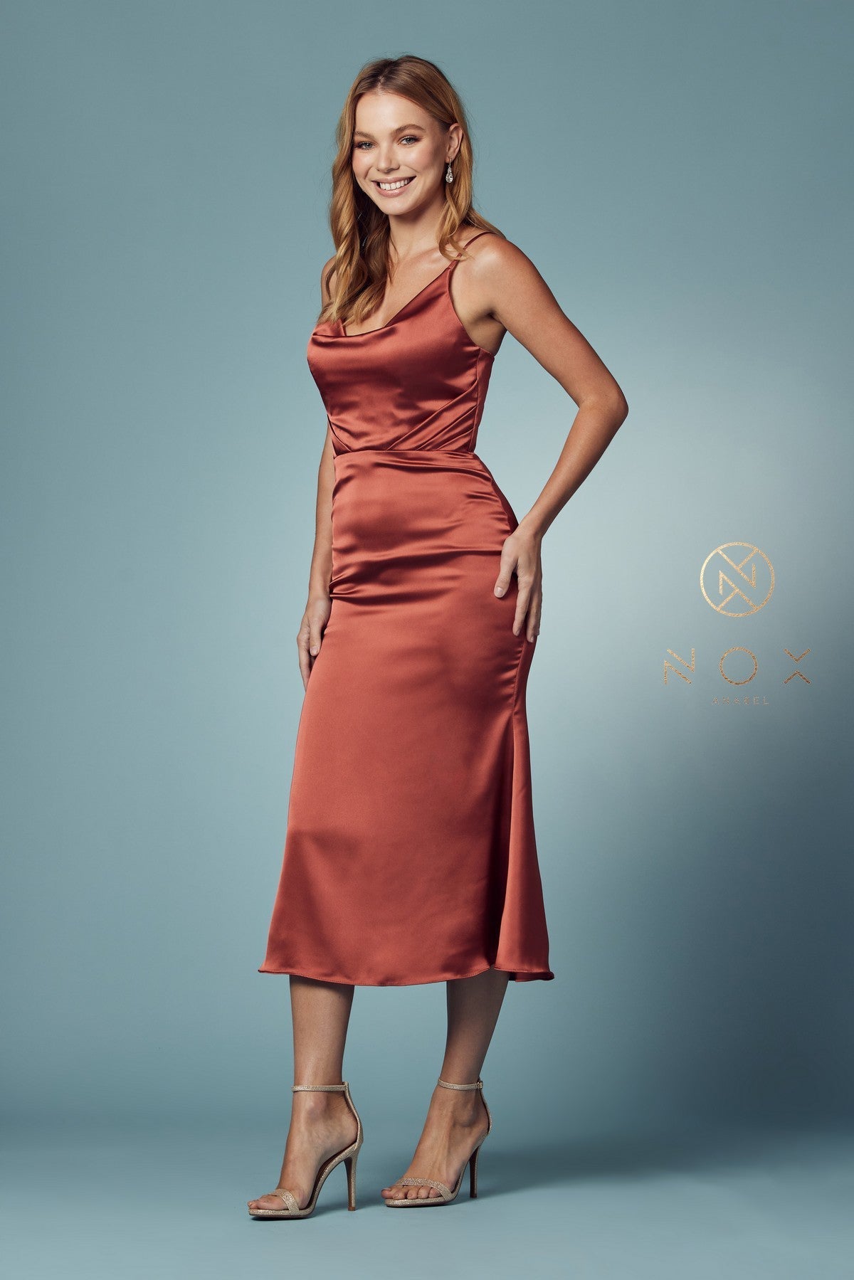 Cowl Neck Midi Dress by Nox Anabel R1027 - product image 3