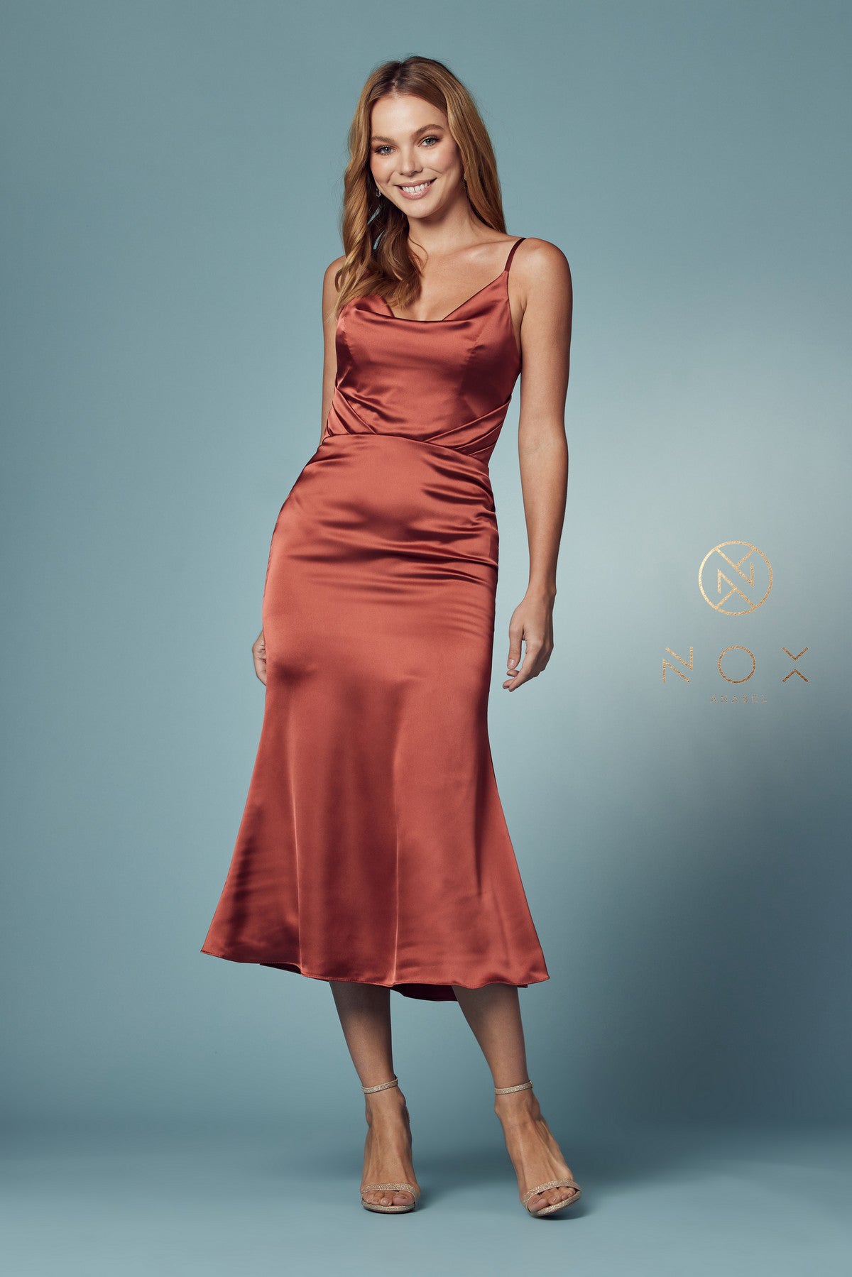 Cowl Neck Midi Dress by Nox Anabel R1027 - product image 1
