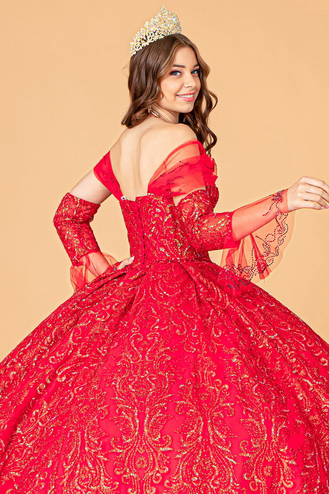 Embellished Off Shoulder Ball Gown by Elizabeth K GL3073 - product image 4