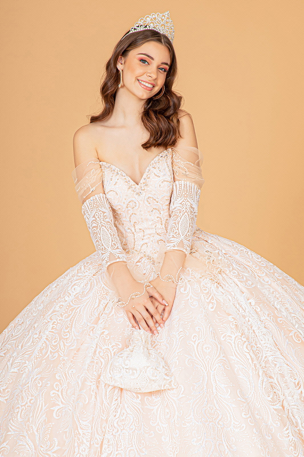Embellished Off Shoulder Ball Gown by Elizabeth K GL3073 - product image 7