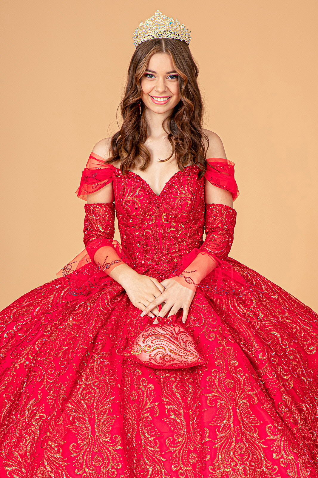 Embellished Off Shoulder Ball Gown by Elizabeth K GL3073 - product image 3
