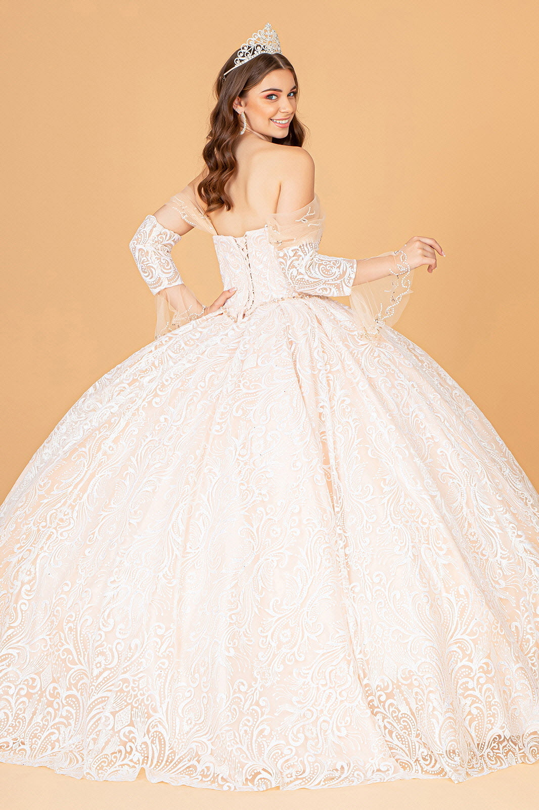 Embellished Off Shoulder Ball Gown by Elizabeth K GL3073 - product image 6
