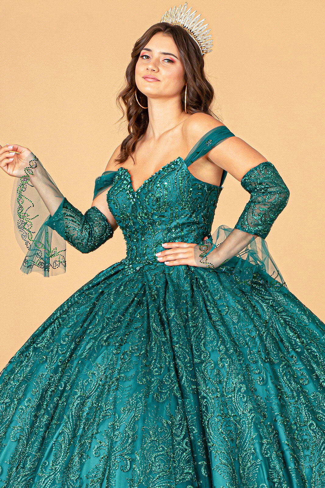 Embellished Off Shoulder Ball Gown by Elizabeth K GL3073 - product image 11