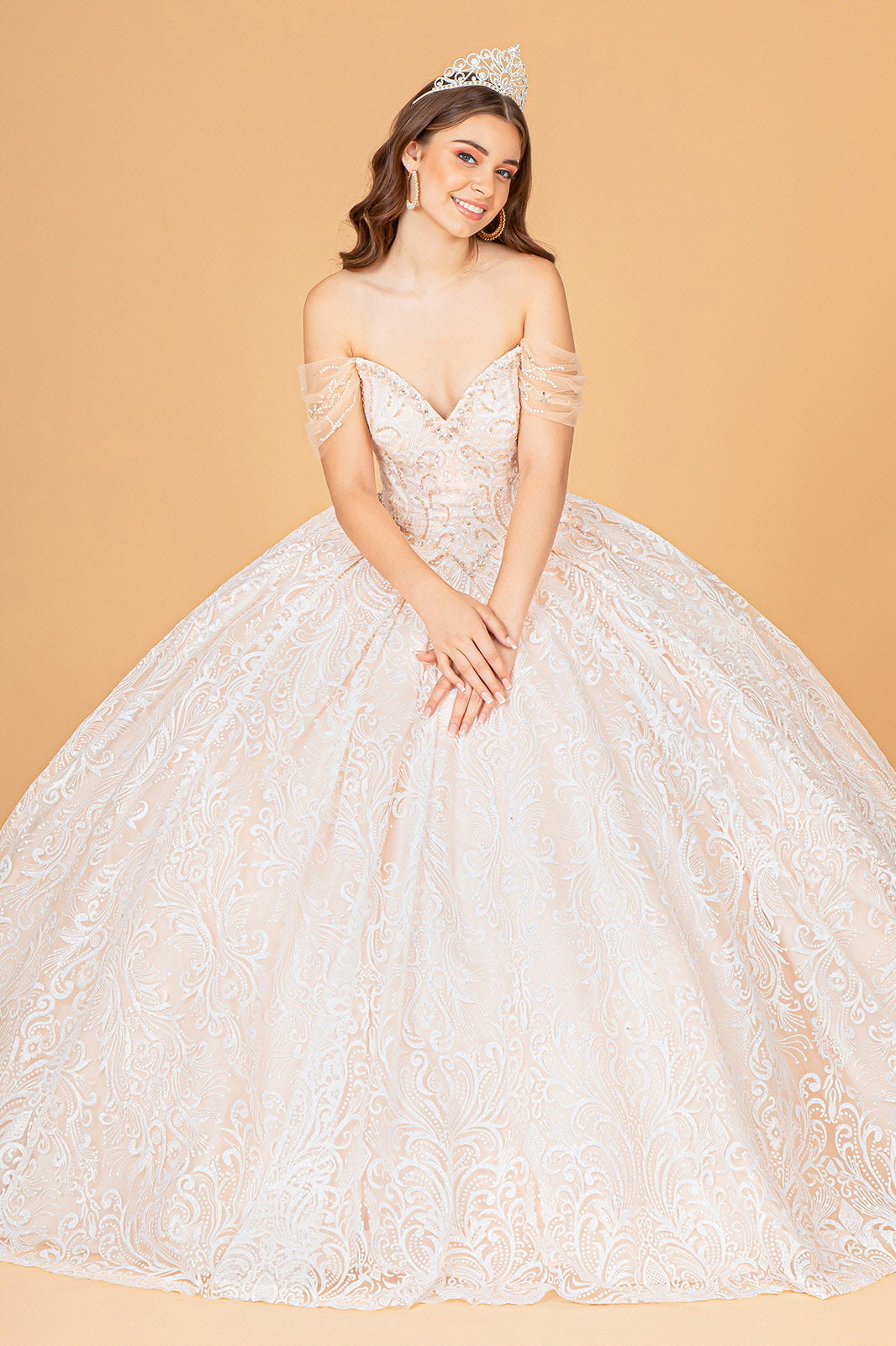 Embellished Off Shoulder Ball Gown by Elizabeth K GL3073 - product image 5