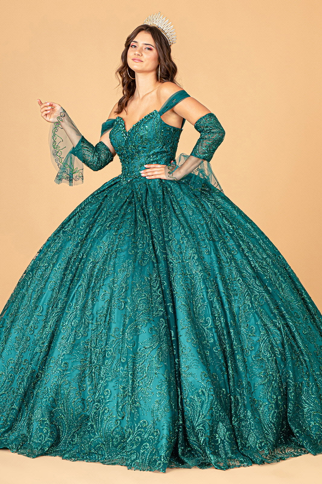Embellished Off Shoulder Ball Gown by Elizabeth K GL3073 - product image 9