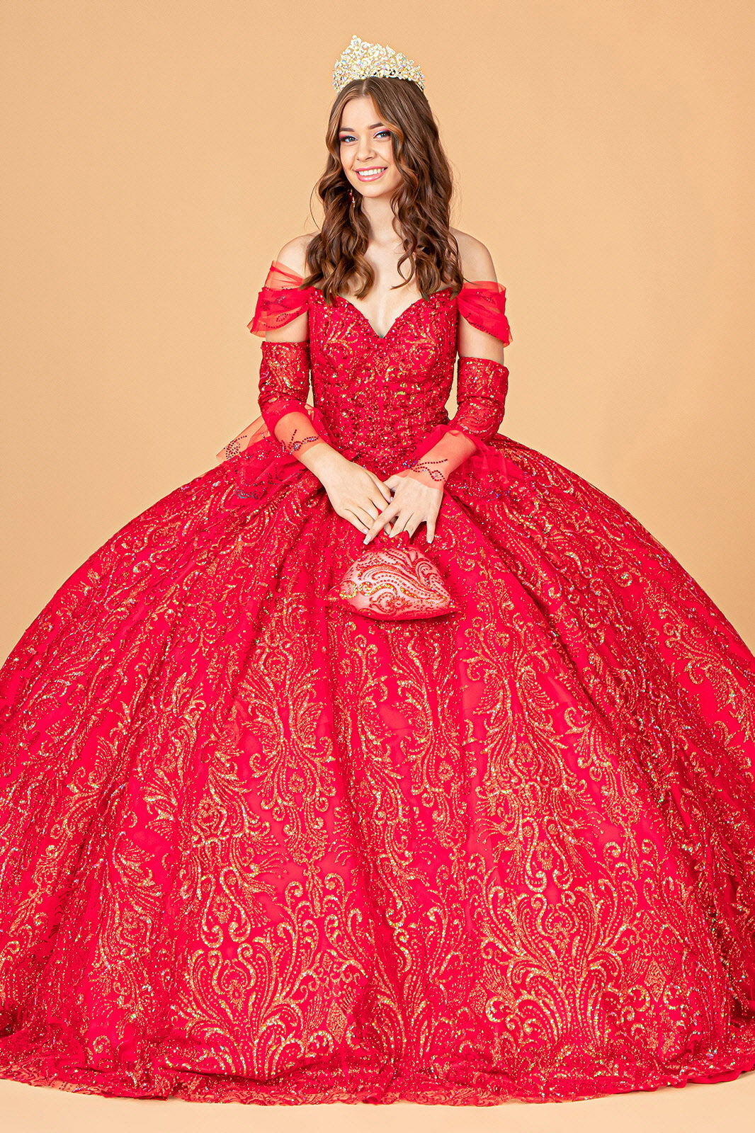 Embellished Off Shoulder Ball Gown by Elizabeth K GL3073 - product image 1