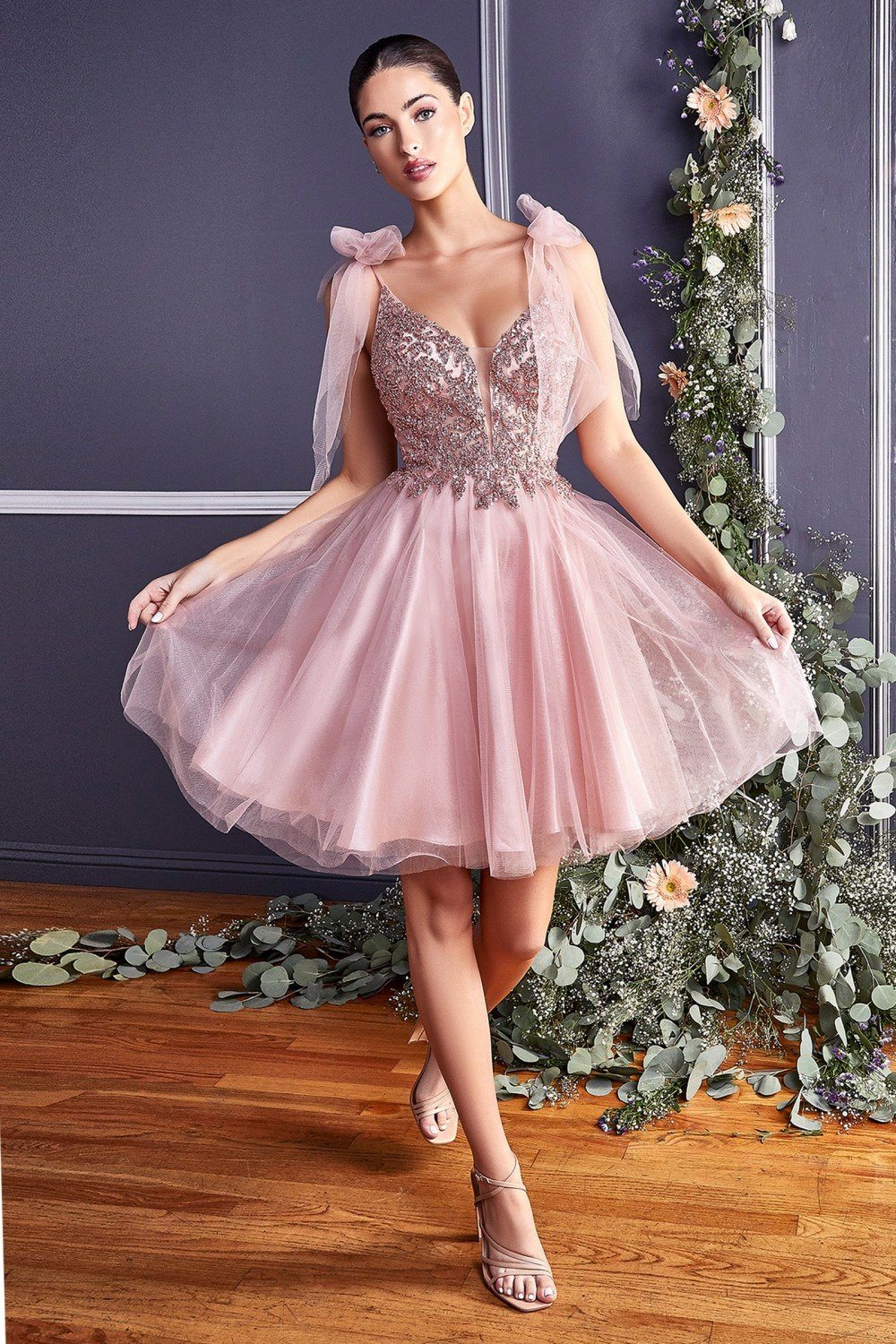 Embellished Short A-line Dress by Cinderella Divine CD0174 - product image 7